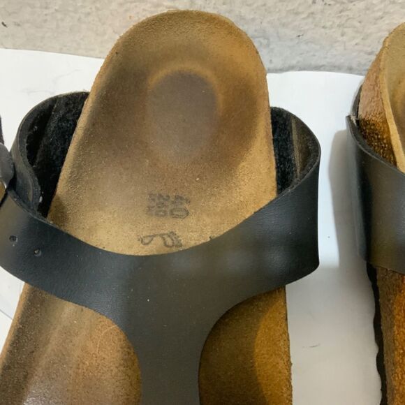 Birkenstock Gizeh Birko-flor flip-flop thong sandals 40 9 black - Picture 4 of 10
